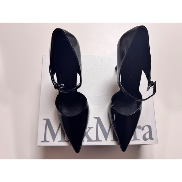 Max Mara Black Leather Stiletto Heels Size 40 USA Size 9 ‼️ review photos ‼️ - Picture 6 of 12